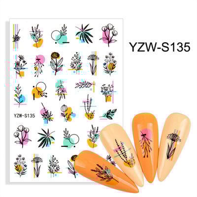 3D αυτοκόλλητα για νύχια Αυτοκόλλητα Mandala Crystal Nail Art Decorations Flower Moon Line Star Sticker Nail Foil Αξεσουάρ