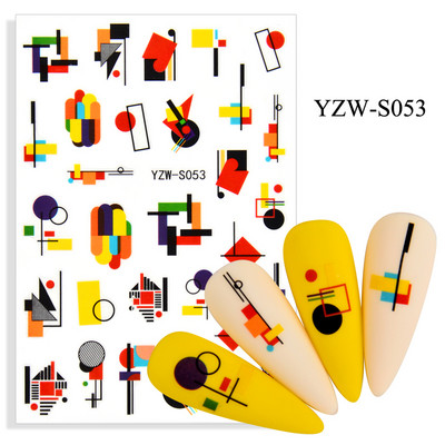 3D αυτοκόλλητα για νύχια Αυτοκόλλητα Mandala Crystal Nail Art Decorations Flower Moon Line Star Sticker Nail Foil Αξεσουάρ