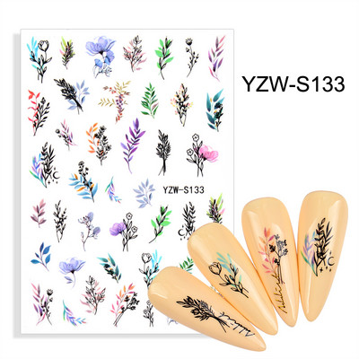 3D αυτοκόλλητα για νύχια Αυτοκόλλητα Mandala Crystal Nail Art Decorations Flower Moon Line Star Sticker Nail Foil Αξεσουάρ