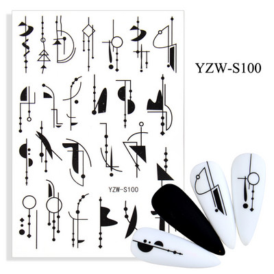 3D αυτοκόλλητα για νύχια Αυτοκόλλητα Mandala Crystal Nail Art Decorations Flower Moon Line Star Sticker Nail Foil Αξεσουάρ