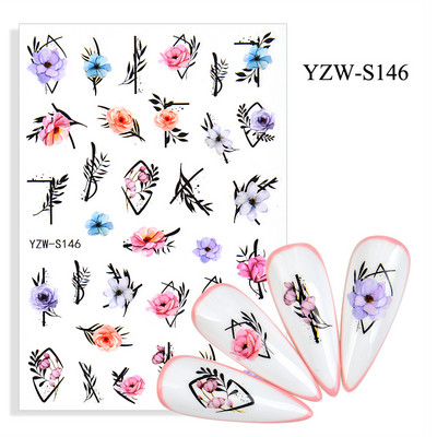 3D αυτοκόλλητα για νύχια Αυτοκόλλητα Mandala Crystal Nail Art Decorations Flower Moon Line Star Sticker Nail Foil Αξεσουάρ