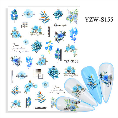 3D αυτοκόλλητα για νύχια Αυτοκόλλητα Mandala Crystal Nail Art Decorations Flower Moon Line Star Sticker Nail Foil Αξεσουάρ