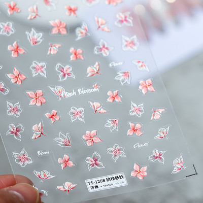 Dzeltens ziemas jasmīns 5D mīkstie reljefi Pašlīmējošie nagu mākslas rotājumi uzlīmes 3D ziedi nagu uzlīmes vairumtirdzniecība