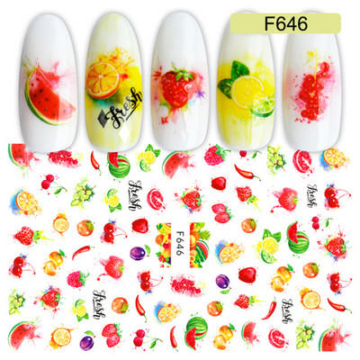 1 τεμ. Sliders για νύχια 3D Αυτοκόλλητα Αυτοκόλλητα Κοχύλι Σχέδια Φύλλων Φρούτων Καλοκαιρινά Διακοσμητικά Αξεσουάρ Nail Art NFF644-653