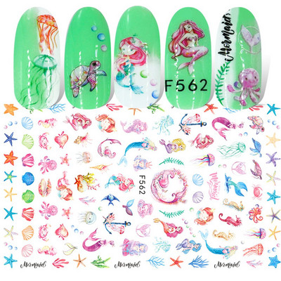 1 τεμ. Sliders για νύχια 3D Αυτοκόλλητα Αυτοκόλλητα Κοχύλι Σχέδια Φύλλων Φρούτων Καλοκαιρινά Διακοσμητικά Αξεσουάρ Nail Art NFF644-653