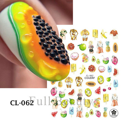 1 τεμ. Sliders για νύχια 3D Αυτοκόλλητα Αυτοκόλλητα Κοχύλι Σχέδια Φύλλων Φρούτων Καλοκαιρινά Διακοσμητικά Αξεσουάρ Nail Art NFF644-653