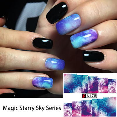 Magic Starry Sky Sliders For Nails Διακόσμηση νυχιών Δροσερό και έντονο χρώμα Αυτοκόλλητα νυχιών Space Nebula αυτοκόλλητα για νύχια