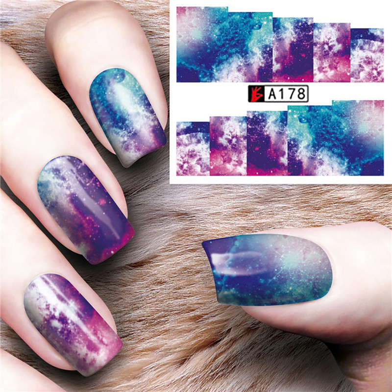 Čarobni klizači zvjezdanog neba za nokte Nail Art Decoration Cool i intenzivne boje Naljepnice za nokte Space Nebula Naljepnice za nokte