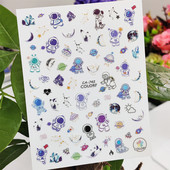 3D αυτοκόλλητα για νύχια Space Astronaut Planet Σχέδιο Διαστημόπλοιο Διακοσμητικά νυχιών Διακόσμηση μανικιούρ Αυτοκόλλητα Αξεσουάρ μεμβράνη νυχιών Decal