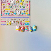 Kiváló minőségű aranyos szerelem csillag virág 5D csúszkák körmökhöz Rajzfilm Bear Ragasztó körömdíszítés matrica tippek Kiegészítők