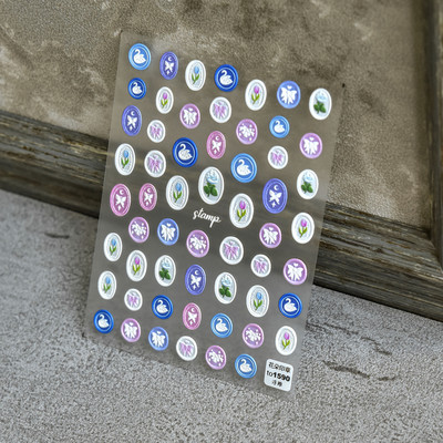 Kiváló minőségű aranyos szerelem csillag virág 5D csúszkák körmökhöz Rajzfilm Bear Ragasztó körömdíszítés matrica tippek Kiegészítők