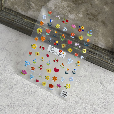 Kiváló minőségű aranyos szerelem csillag virág 5D csúszkák körmökhöz Rajzfilm Bear Ragasztó körömdíszítés matrica tippek Kiegészítők