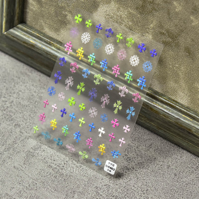 Kiváló minőségű aranyos szerelem csillag virág 5D csúszkák körmökhöz Rajzfilm Bear Ragasztó körömdíszítés matrica tippek Kiegészítők