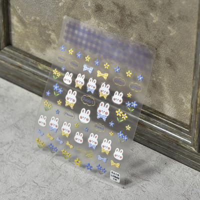 Kiváló minőségű aranyos szerelem csillag virág 5D csúszkák körmökhöz Rajzfilm Bear Ragasztó körömdíszítés matrica tippek Kiegészítők