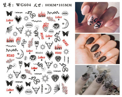 3D Starry Star Nail Art Naljepnica Alien Sun Flowers Feather Star Moon Savjeti za nokte Dekoracija Samoljepljive naljepnice za nokte Art naljepnice