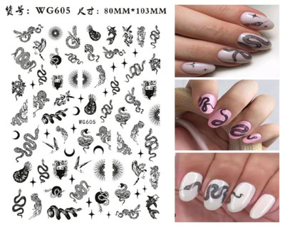 3D Starry Star Nail Art Naljepnica Alien Sun Flowers Feather Star Moon Savjeti za nokte Dekoracija Samoljepljive naljepnice za nokte Art naljepnice