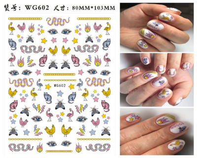 3D Starry Star Nail Art Naljepnica Alien Sun Flowers Feather Star Moon Savjeti za nokte Dekoracija Samoljepljive naljepnice za nokte Art naljepnice