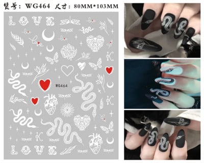 3D Starry Star Nail Art Naljepnica Alien Sun Flowers Feather Star Moon Savjeti za nokte Dekoracija Samoljepljive naljepnice za nokte Art naljepnice