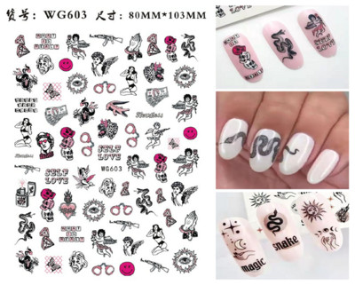 3D Starry Star Nail Art Naljepnica Alien Sun Flowers Feather Star Moon Savjeti za nokte Dekoracija Samoljepljive naljepnice za nokte Art naljepnice