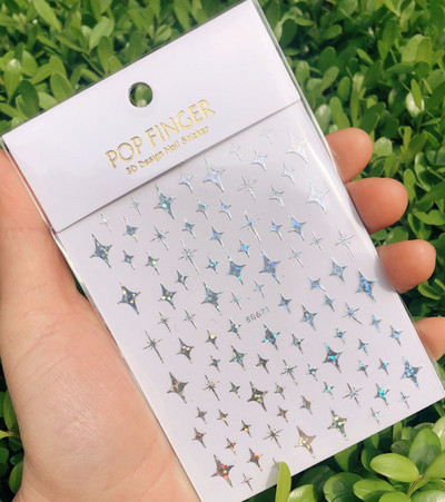 3D Starry Star Nail Art Naljepnica Alien Sun Flowers Feather Star Moon Savjeti za nokte Dekoracija Samoljepljive naljepnice za nokte Art naljepnice