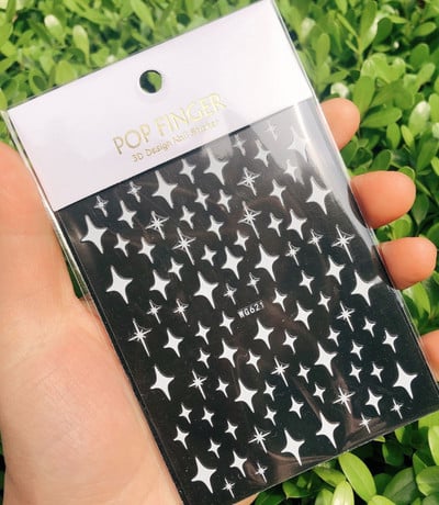 3D Starry Star Nail Art Naljepnica Alien Sun Flowers Feather Star Moon Savjeti za nokte Dekoracija Samoljepljive naljepnice za nokte Art naljepnice