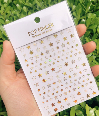 3D Starry Star Nail Art Naljepnica Alien Sun Flowers Feather Star Moon Savjeti za nokte Dekoracija Samoljepljive naljepnice za nokte Art naljepnice