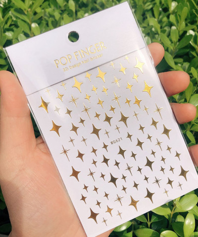 3D Starry Star Nail Art Naljepnica Alien Sun Flowers Feather Star Moon Savjeti za nokte Dekoracija Samoljepljive naljepnice za nokte Art naljepnice