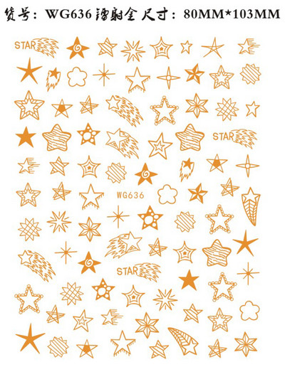 3D Starry Star Nail Art Naljepnica Alien Sun Flowers Feather Star Moon Savjeti za nokte Dekoracija Samoljepljive naljepnice za nokte Art naljepnice