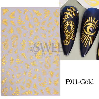 3D Witchy Naels Simples Leegid Täht Kuu Madu Kleebised Mustvalge Disain Joon Graffiti Nail Art Decor Kleebised Maniküür SAF