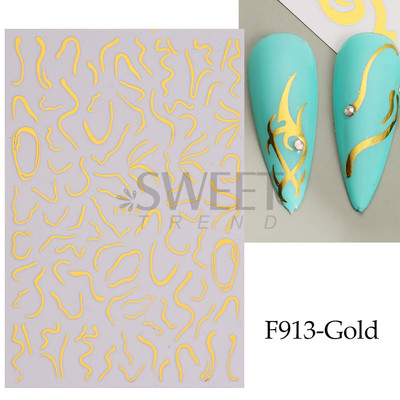 3D Witchy Naels Simples Leegid Täht Kuu Madu Kleebised Mustvalge Disain Joon Graffiti Nail Art Decor Kleebised Maniküür SAF