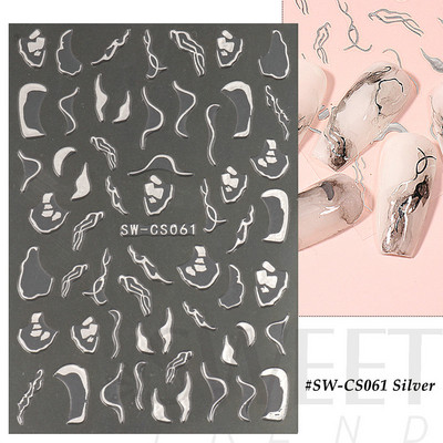 3D Witchy Naels Simples Leegid Täht Kuu Madu Kleebised Mustvalge Disain Joon Graffiti Nail Art Decor Kleebised Maniküür SAF