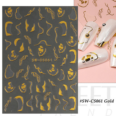 3D Witchy Naels Simples Leegid Täht Kuu Madu Kleebised Mustvalge Disain Joon Graffiti Nail Art Decor Kleebised Maniküür SAF