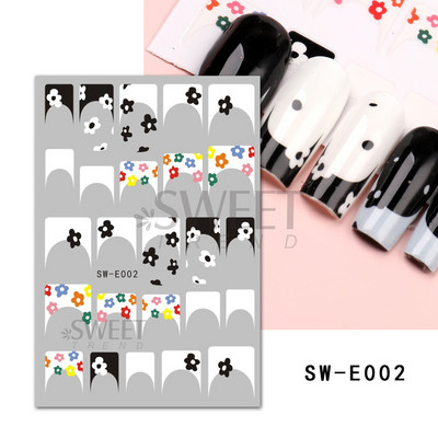 3D Witchy Naels Simples Leegid Täht Kuu Madu Kleebised Mustvalge Disain Joon Graffiti Nail Art Decor Kleebised Maniküür SAF