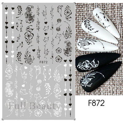 3D Witchy Naels Simples Leegid Täht Kuu Madu Kleebised Mustvalge Disain Joon Graffiti Nail Art Decor Kleebised Maniküür SAF