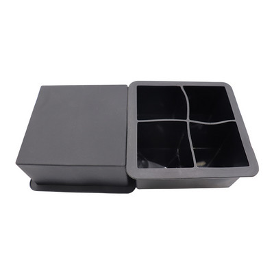 4 skylių didelis kubas Jumbo didelis silikoninis ledo kubelio kvadratinis padėklas Formos formos ledo kubelių gaminimo aparatas Virtuvės priedai