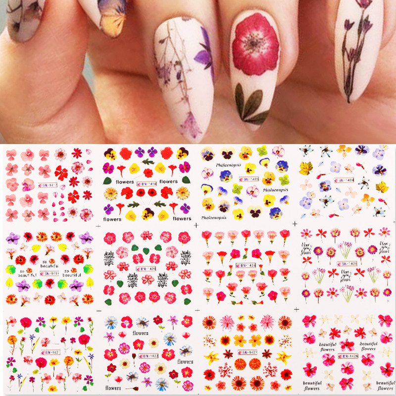 12 τμχ Αυτοκόλλητα Love Letter Slider για Νύχια Σέξι Κορίτσι Αυτοκόλλητο Μεταφοράς Νερού Αυτοκόλλητο Φύλλο λουλουδιών Μανικιούρ DIY Διακοσμητικό συμβουλή 1 τμχ