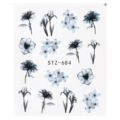 Αυτοκόλλητο Full Beauty Nail Art Flower Cartoon Μεταφορές νερού Χαλκομανίες Φανταχτερό σχέδιο Σχεδιασμός υδατογράφημα Slider TRSTZ766-770