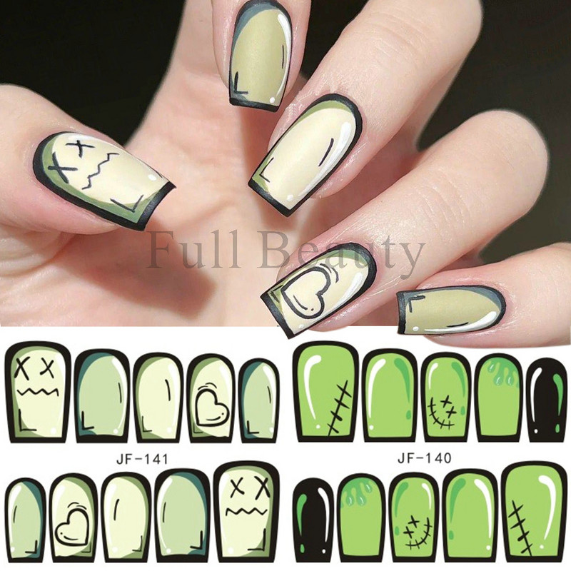 12 τμχ Αυτοκόλλητα κόμικ για νύχια Καρτούν Αυτοκόλλητα με νερό για νύχια νέον πράσινο ροζ βερνίκι περιτύλιγμα Love Heart Pop Art Sliders Y2K Decor GLJF133-144