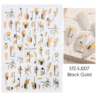 3D αυτοκόλλητα νυχιών Γεωμετρικές γραμμές Flower Leaf Butterfly Slider for Nail Art Decoration 2022 Αυτοκόλλητο σχέδιο μανικιούρ CHCA205-716