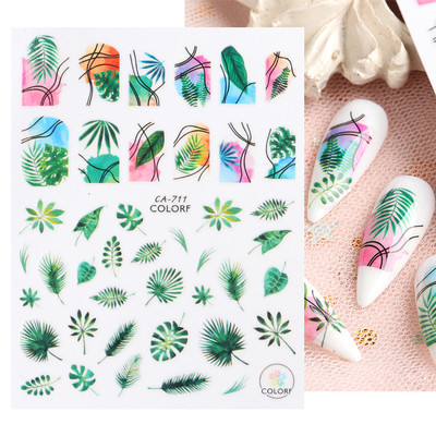 3D αυτοκόλλητα νυχιών Γεωμετρικές γραμμές Flower Leaf Butterfly Slider for Nail Art Decoration 2022 Αυτοκόλλητο σχέδιο μανικιούρ CHCA205-716