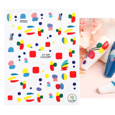 3D αυτοκόλλητα νυχιών Γεωμετρικές γραμμές Flower Leaf Butterfly Slider for Nail Art Decoration 2022 Αυτοκόλλητο σχέδιο μανικιούρ CHCA205-716