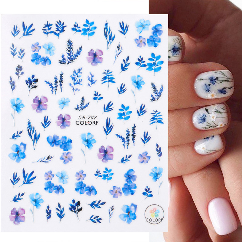 3D αυτοκόλλητα νυχιών Γεωμετρικές γραμμές Flower Leaf Butterfly Slider for Nail Art Decoration 2022 Αυτοκόλλητο σχέδιο μανικιούρ CHCA205-716