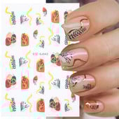 Aranyos tavaszi virágos levelek 3D körömdíszítő matricák arany örvény virágos természetes dizájn öntapadó transzfer csúszkák manikűr NFSTZ-SJ