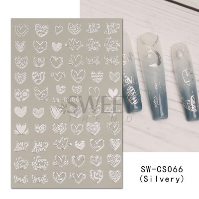 3D fekete-fehér betűs körömmatricák varázslat címkék manikűr barkács művészet szó graffiti absztrakt arc gél lakk körömdíszítés BEJO