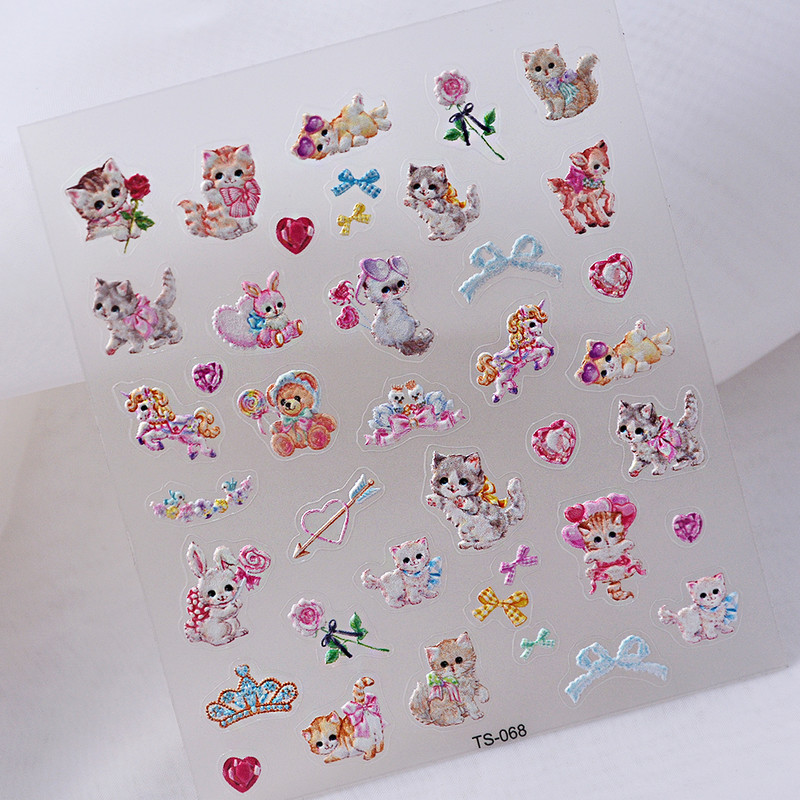 Sweet Cats 5D körömmatricák matricák matricák manikűr dekor tippek körömdíszítő kiegészítők