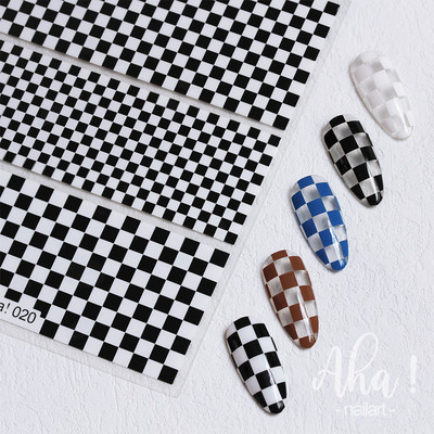 1 ΤΕΜ Αχα! Αυτοκόλλητο INS Ultra-Thin Nail Tessellated,Checker,Rainbow,Flower Slider Decals for Acrylic Nails Decorations Αυτοκόλλητα