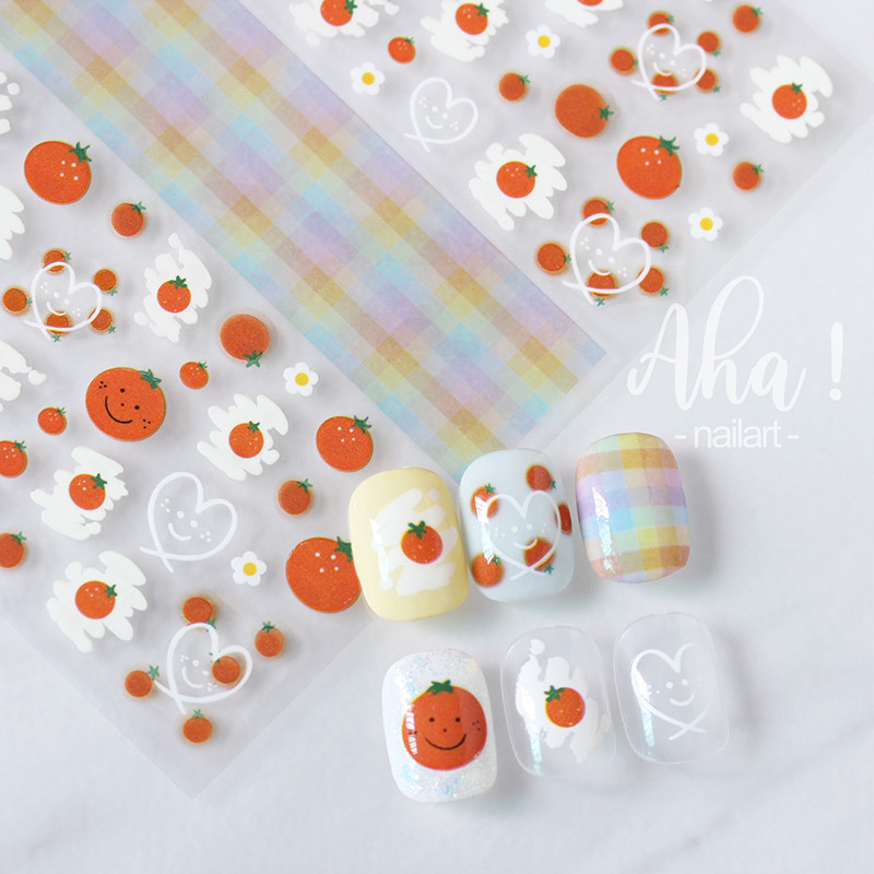 1 ΤΕΜ Αχα! Αυτοκόλλητο INS Ultra-Thin Nail Tessellated,Checker,Rainbow,Flower Slider Decals for Acrylic Nails Decorations Αυτοκόλλητα