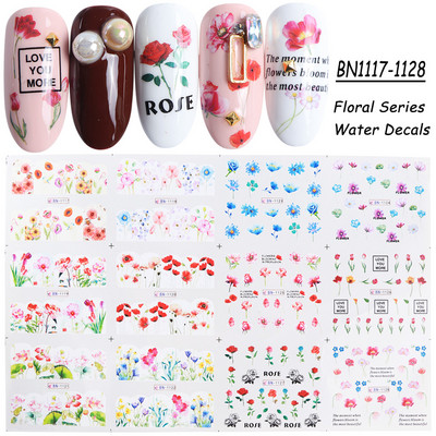 12 buc. Autocolante sexy pentru unghii cu leopard, zebră, tigru, piele de animale sălbatice, glisoare de apă pentru unghii, accesorii pentru manichiură Instrument BEBN1225-1584