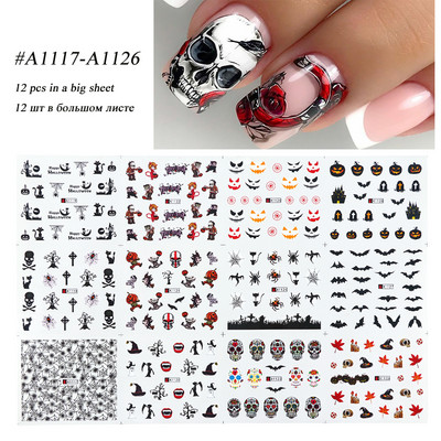 12 buc. Autocolante sexy pentru unghii cu leopard, zebră, tigru, piele de animale sălbatice, glisoare de apă pentru unghii, accesorii pentru manichiură Instrument BEBN1225-1584