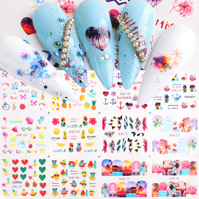 12 buc. Autocolante sexy pentru unghii cu leopard, zebră, tigru, piele de animale sălbatice, glisoare de apă pentru unghii, accesorii pentru manichiură Instrument BEBN1225-1584